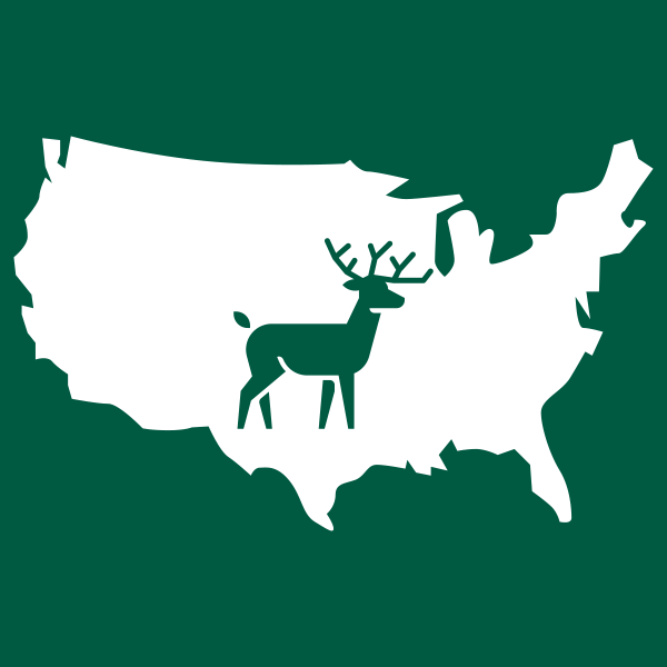 Deer Silhouette outlined by USA map